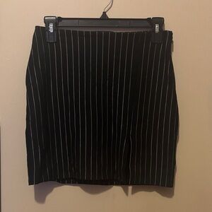 Black Pinstripe Skirt
